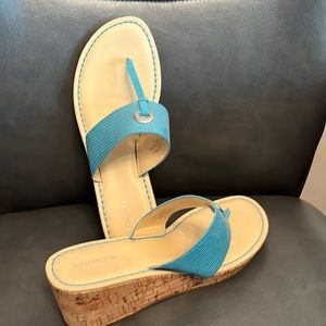 Torquoise cork heel sandals